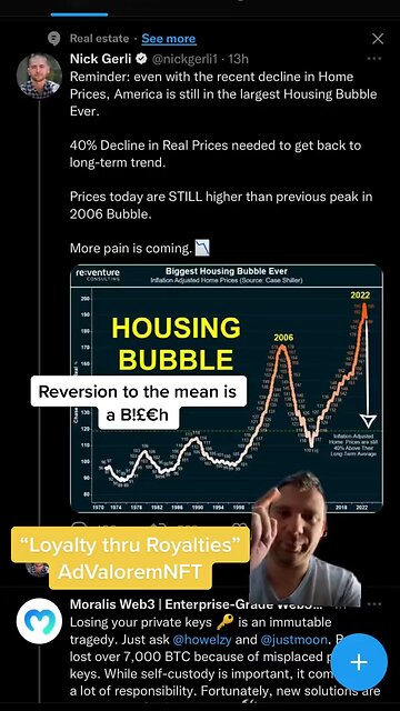 40% Expected Drop in Housing Mean Reversion. Housing Bubble Popping!