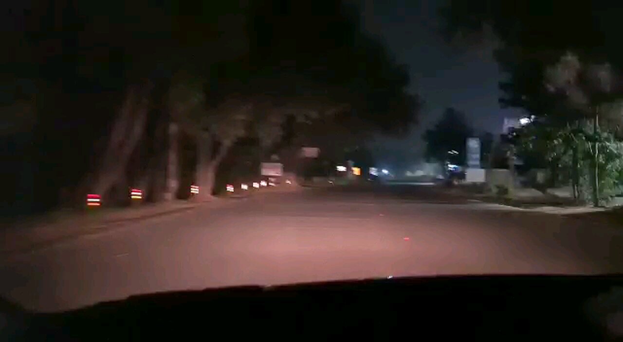 Night journey by car