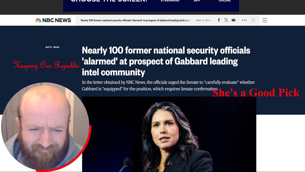 Tulsi Gabbard is a Great Pick, The Intelligence Community is Bloated