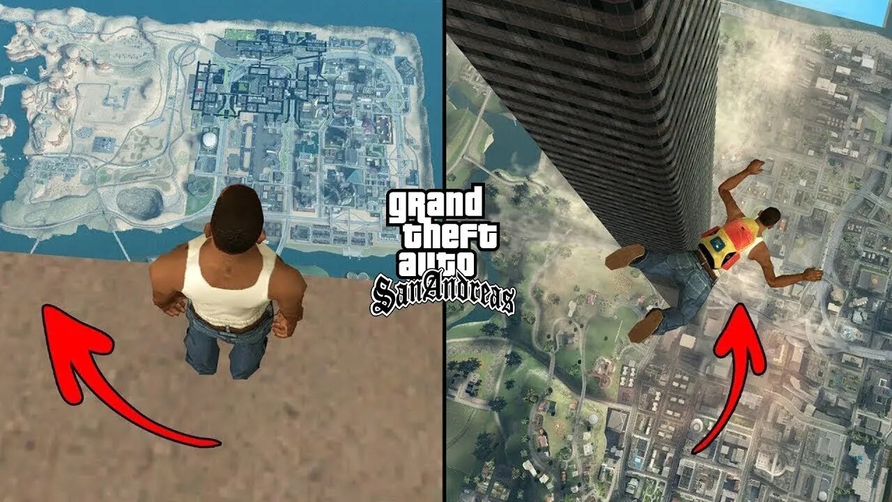 Jumping Off The Tallest Tower in GTA San Andreas Crazy Jump