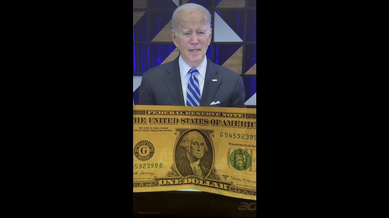 Dollar bill Biden in Israel. $100 Billion giveaway.