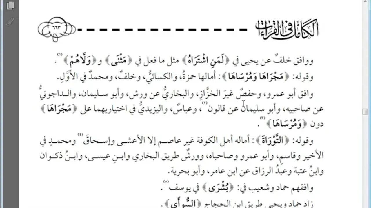 28 الكامل في القراءات الخمسين للهذلي رقم 28