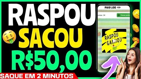 😱URGENTE! LANÇOU NOVO APLICATIVO 2022 - RASPE E SAQUE R$50 na HORA via PIX