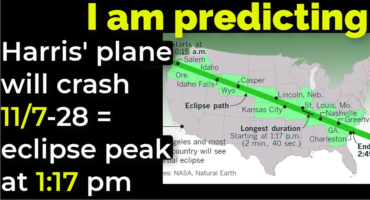 I am predicting: Harris' plane will crash on 11/7-28 = 2017 ECLIPSE PEAK AT 1:17 PM