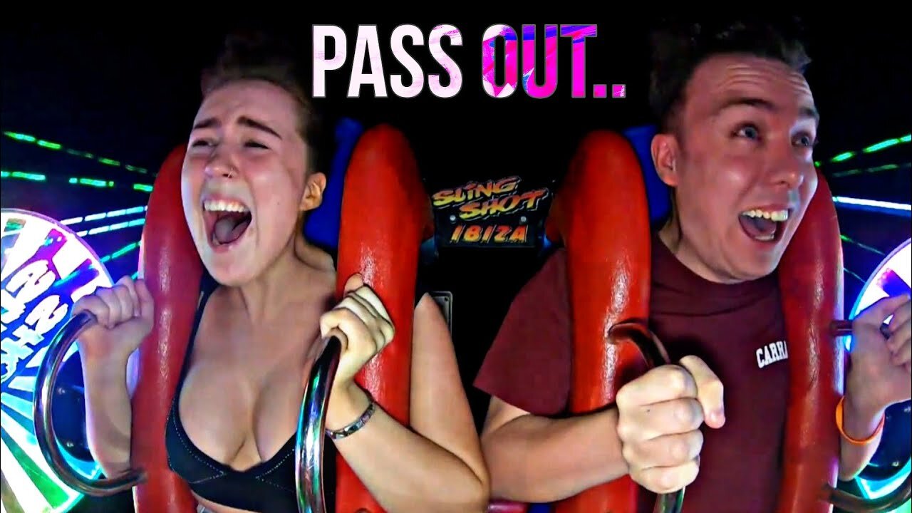 Slingshot ride Girls Reaction Best Reactions caught up in camera