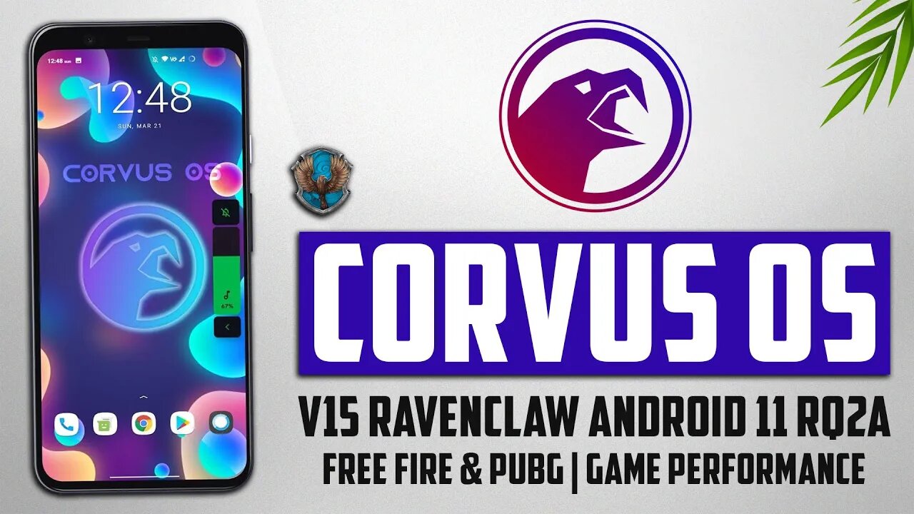 Corvus OS v15.0 Ravenclaw | Android 11 RQ2A | Uma das MELHORES em PERFORMANCE no FREE FIRE & PUBG!