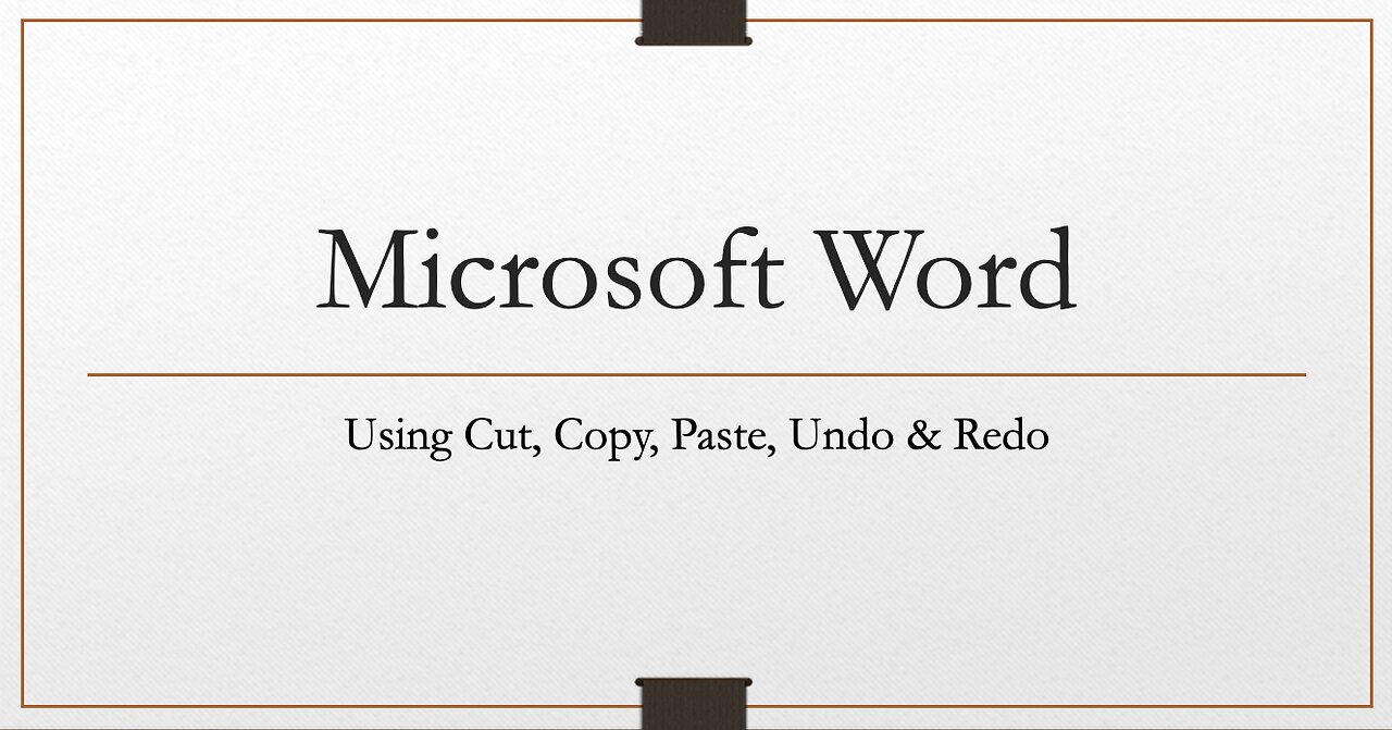 Microsoft Word - Using cut, copy, paste, undo & redo