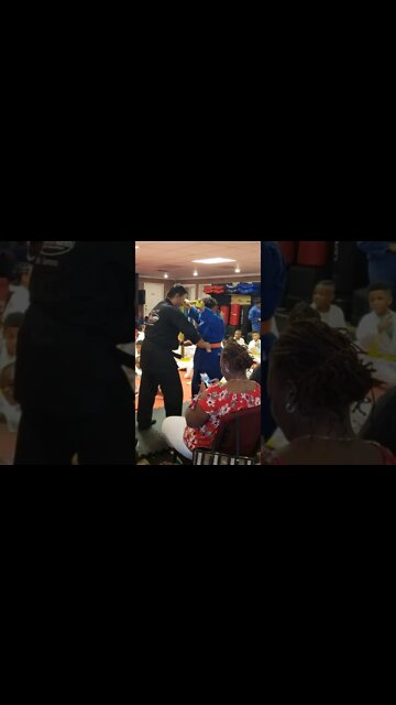 Michael getting his orange belt