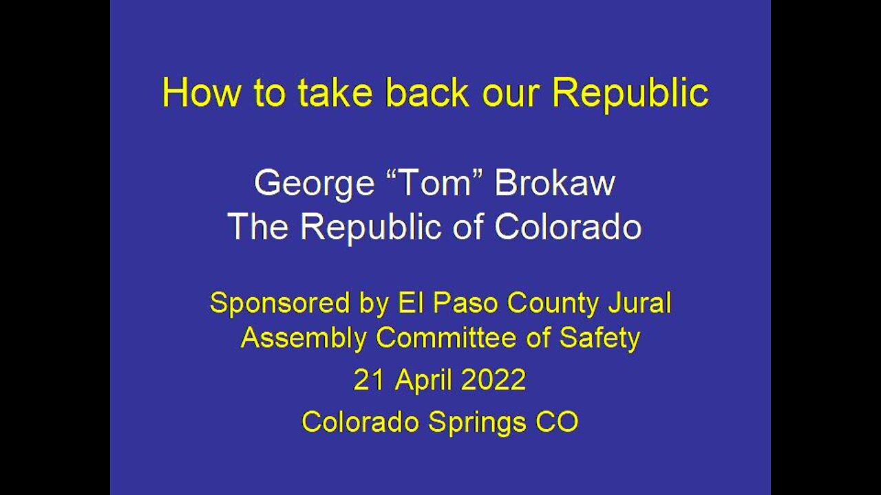 Tom Brokaw talk Apr 2022 Colorado Springs part 3