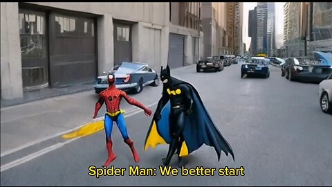 Batman and Spiderman dancing