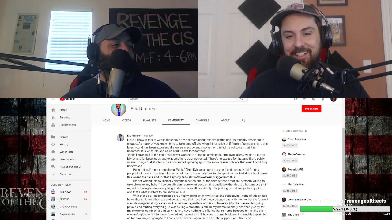 Eric Nimmer Admits that he Lied (Kinda)