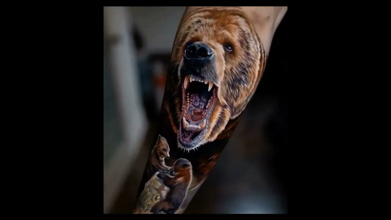 Bear Tattoo That's So Unique You'll Definitely Stand Out #shorts #tattoos #inked #youtubeshorts