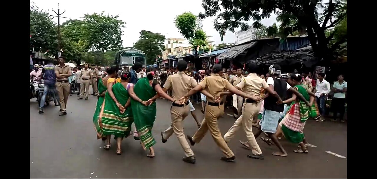 Desi dance with police