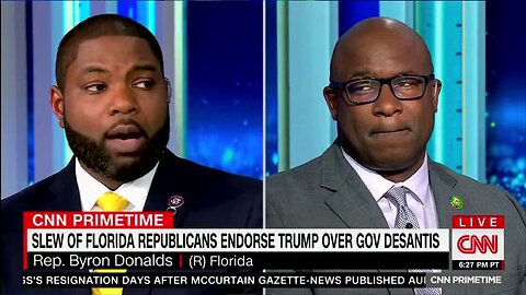 Byron Donalds explains why he's "all-in" with Trump, leaves CNN speechless video