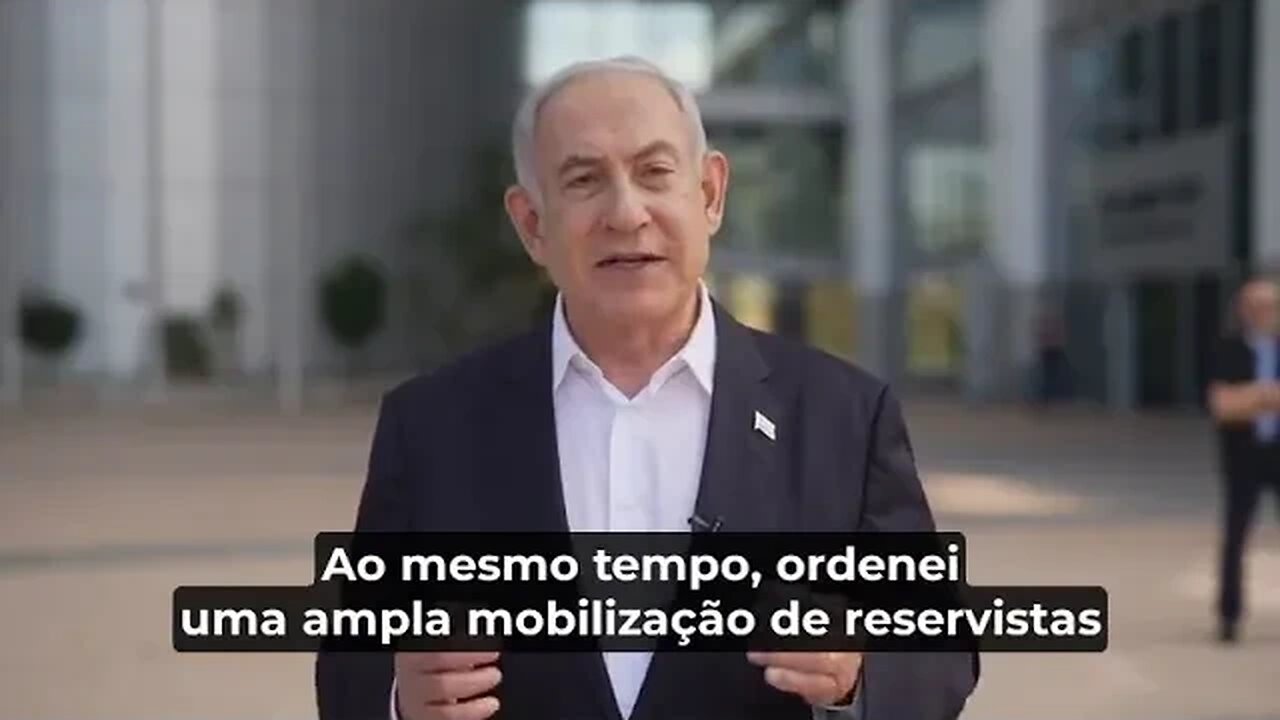 Hoje, 7/10/23, Primeiro Ministro Benjamin Netanyahu: "Estamos em Guerra" | #shorts #israel