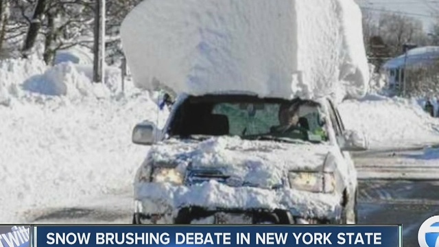 Should there be a fine for not clearing snow off a car?