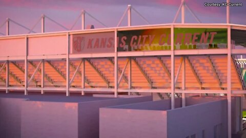 FOOTAGE | Kansas City Current begins installing grandstands at new stadium