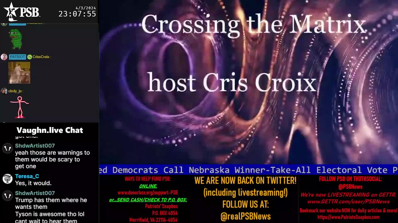 2024-04-03 23:00 EDT - Crossing the Matrix: with Chris