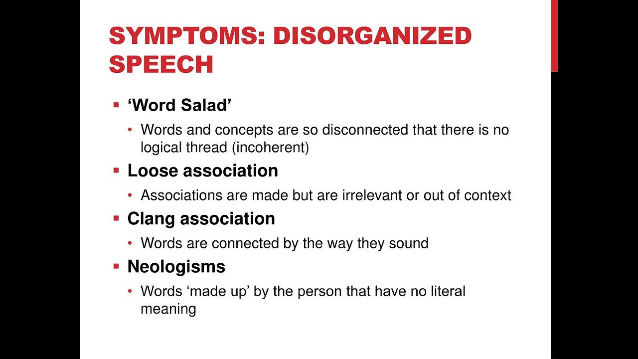 Helping the helpers lecture 12 Disorganized Thinking & Speech