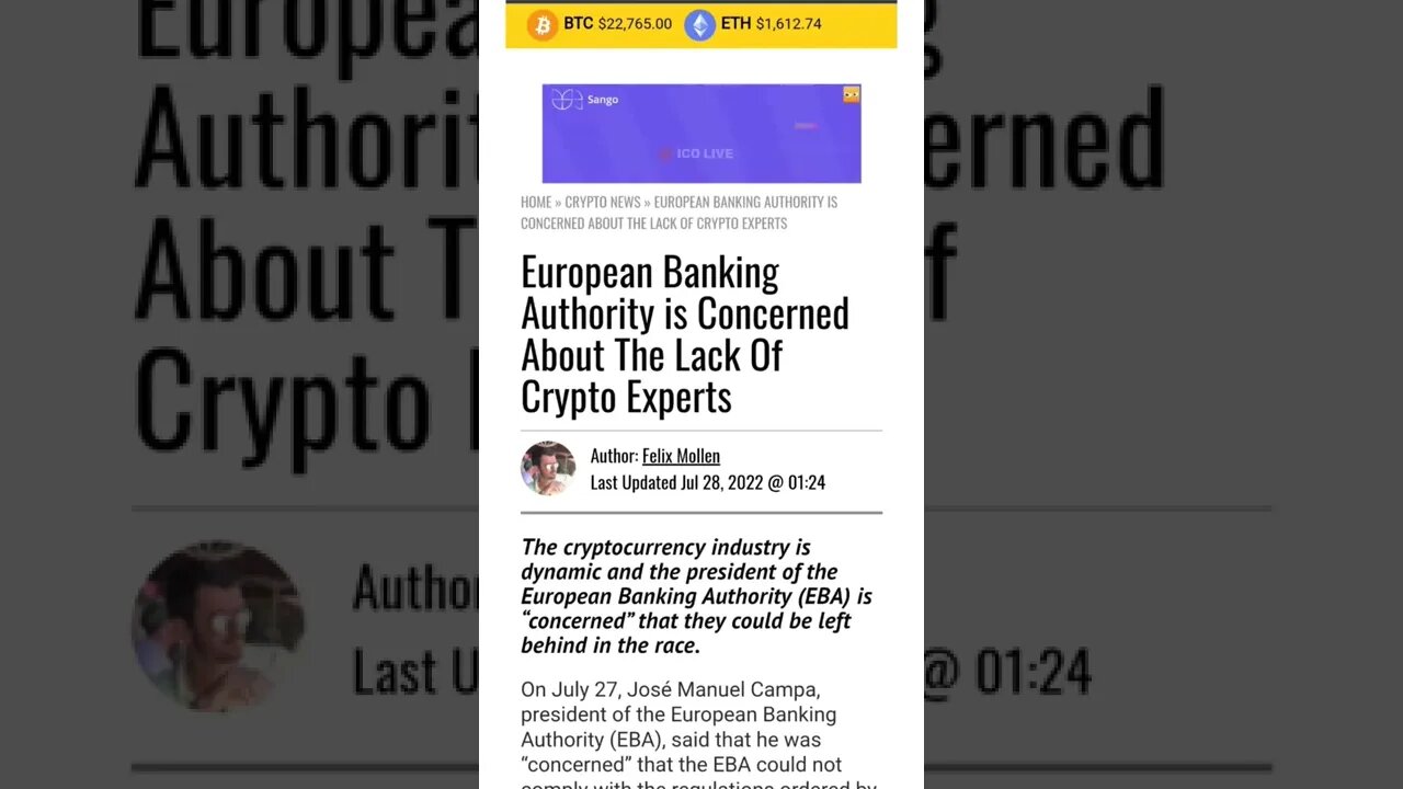 European Banking Authority is Concerned About The Lack Of Crypto Experts #cryptomash @SatoshiStacker