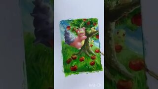Pintando carta pokemon PT: 22