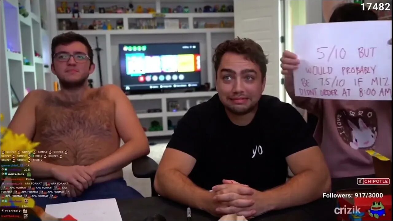 Mizkif And Emiru Try MoistCr1tikal’s New Burger