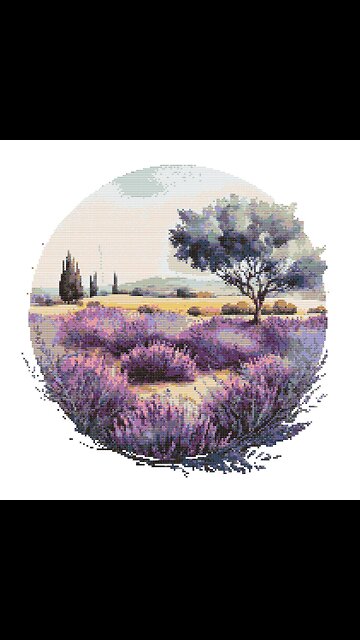 Lavender Field Cross Stitch Pattern by Welovit | welovit.net | #welovit