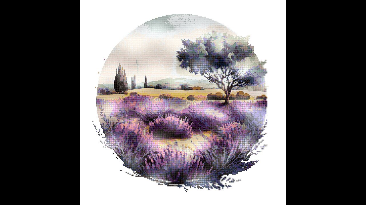 Lavender Field Cross Stitch Pattern by Welovit | welovit.net | #welovit