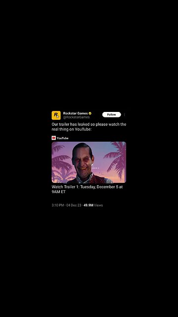 The GTA 6 Trailer was "leaked"