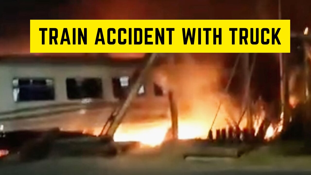 Crossing Tragedy: Crash Accident Train vs Truck - Fatal Train Crashes into Truck