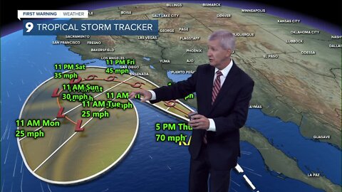 Hurricane Kay ushers moisture into the region