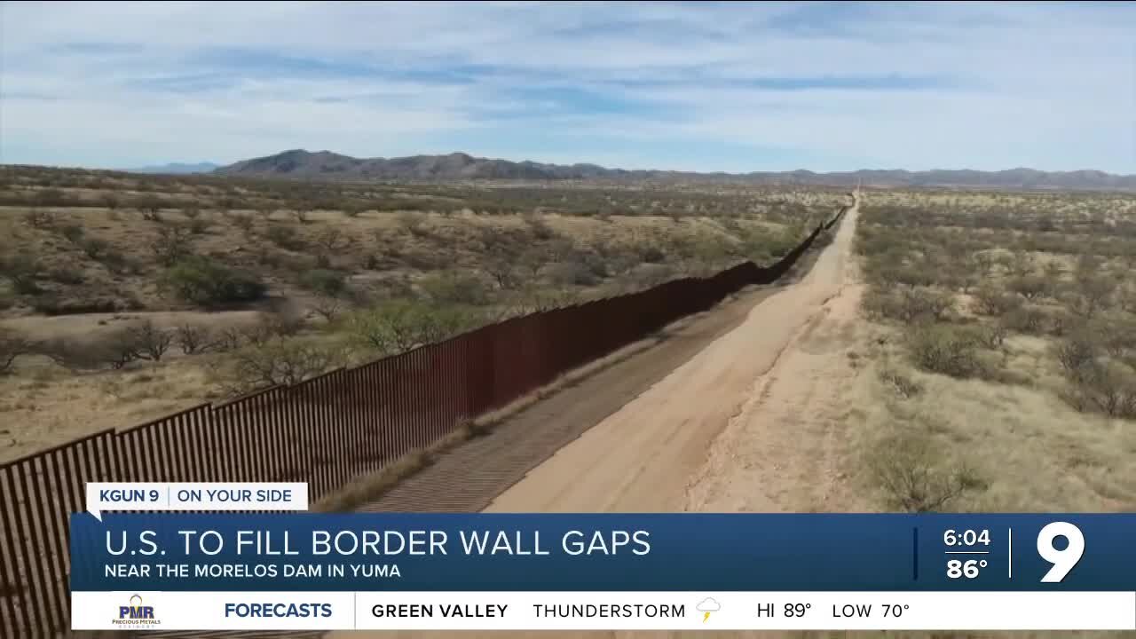 US to fill border wall gaps in Arizona for safety reasons