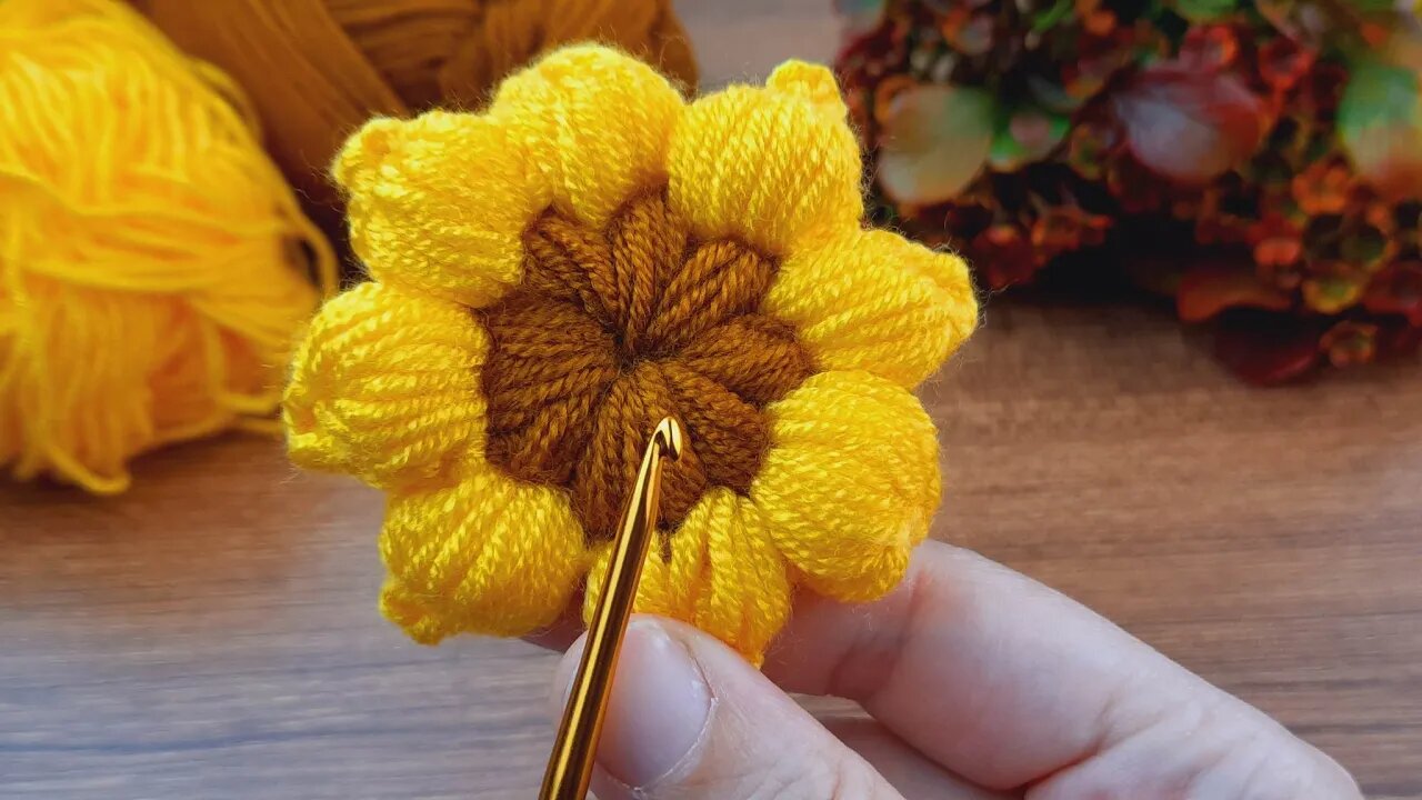 ✅️Very easy👌💯🎊 I made crochet sunflower very easy sunflower model explanation #crochet