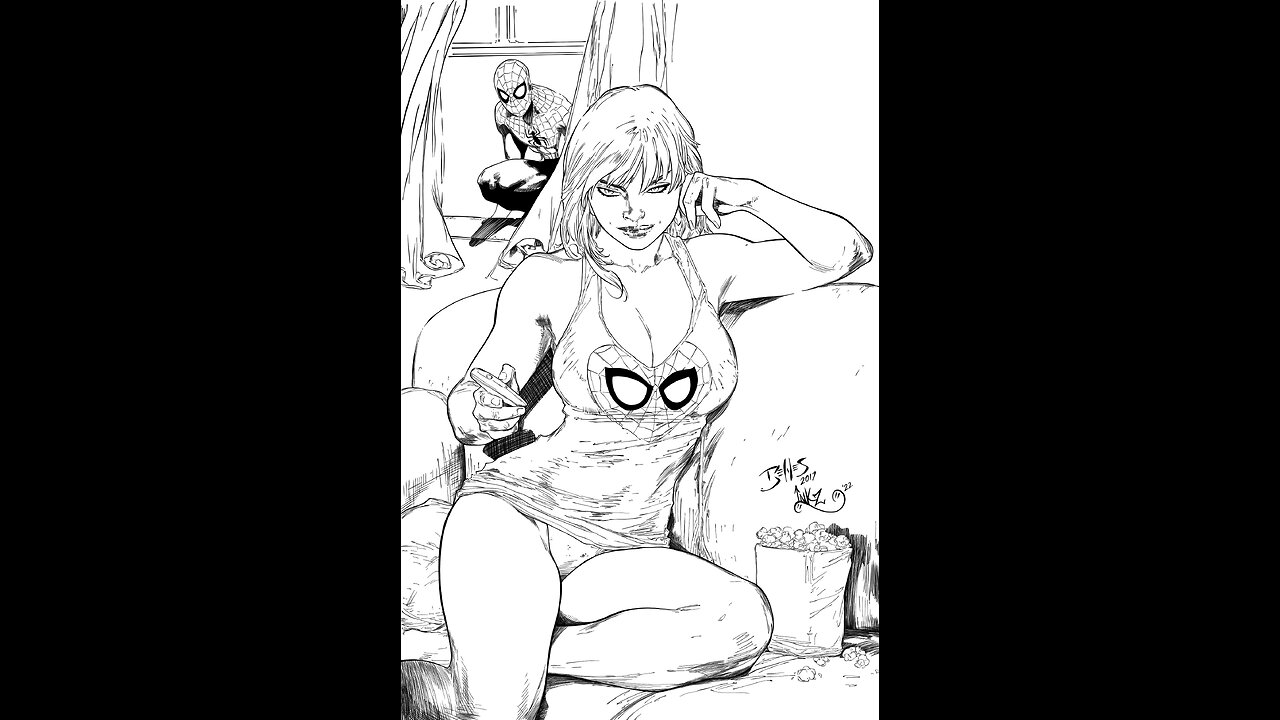 Inking Spider-Man and MJ #1