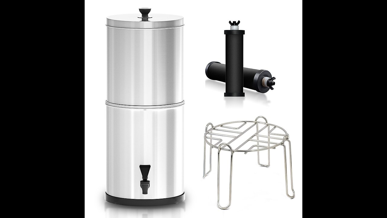 Imperial Berkey Gravity-Fed Water Filter with 2 Black Berkey Elements Provides Clean, Refreshin...