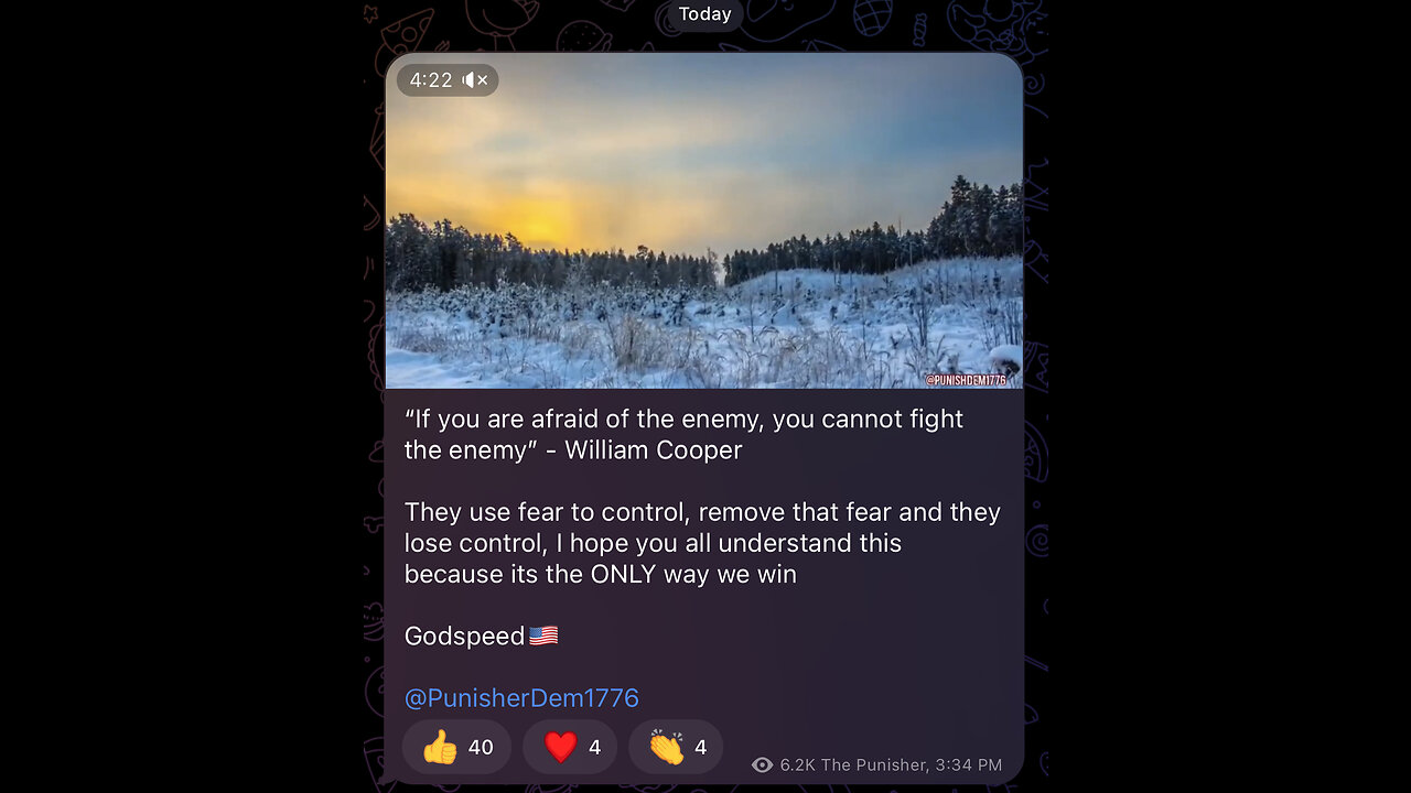 “If you are afraid of the enemy, you cannot fight the enemy” - William Cooper