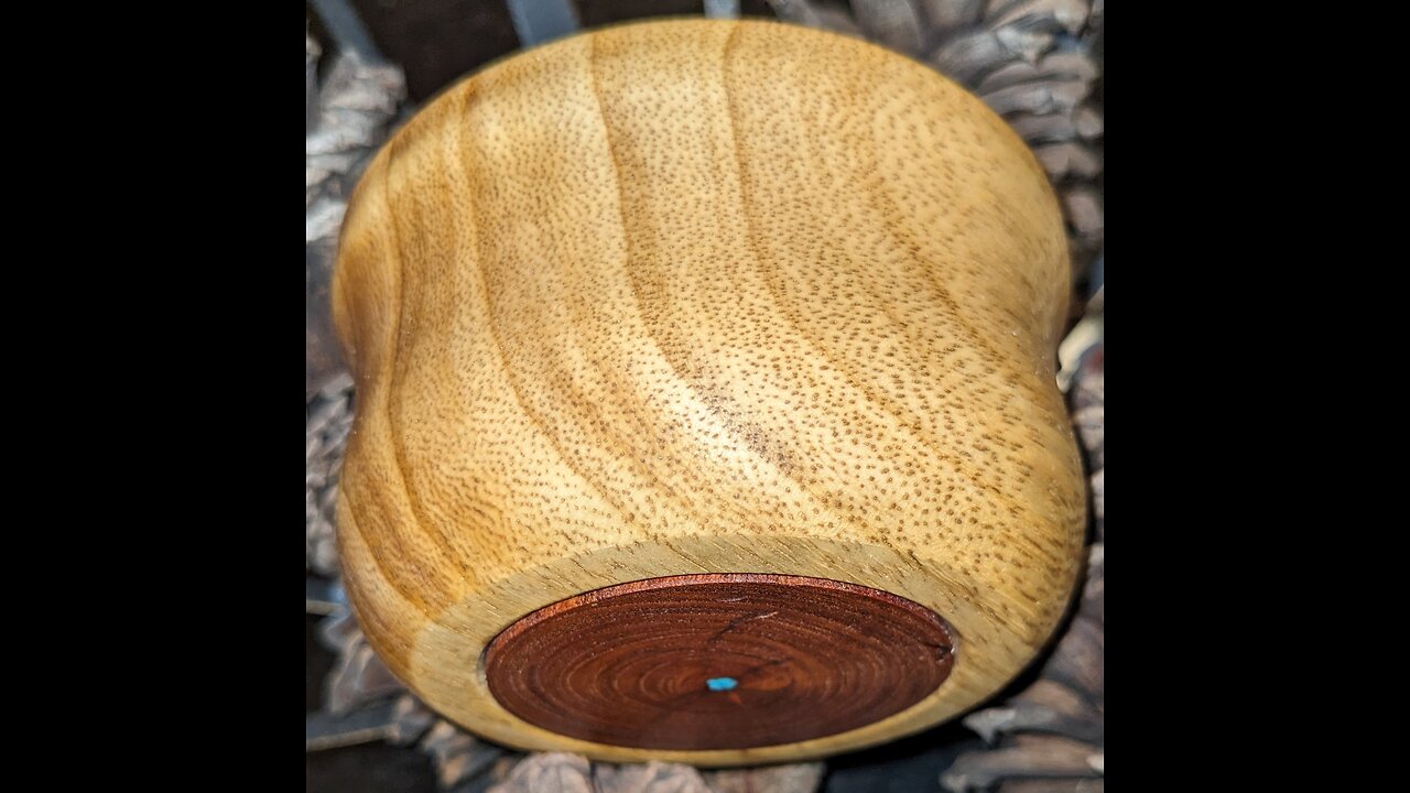 Wood Turning a Tiny Bowl - Mesquite and Turquoise Base