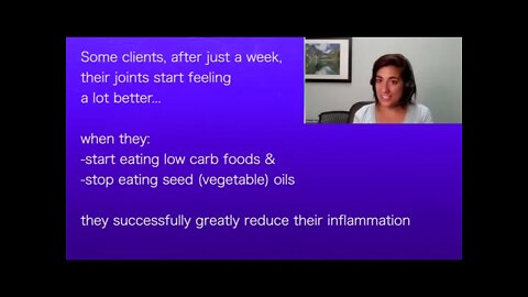 INFLAMMATION: arteries, joints, infections can be improved by eating low carb & eliminating seed oil