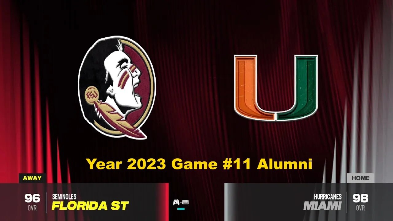 CFB 24 Florida State Vs Miami Hurricanes Year 2023 Alumni