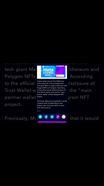 BULL SIGNAL FOR TRUSTWALLET, INSTAGRAM INTO NFTS #cryptoinvesting #cryptomarketnews #nftmarketplace