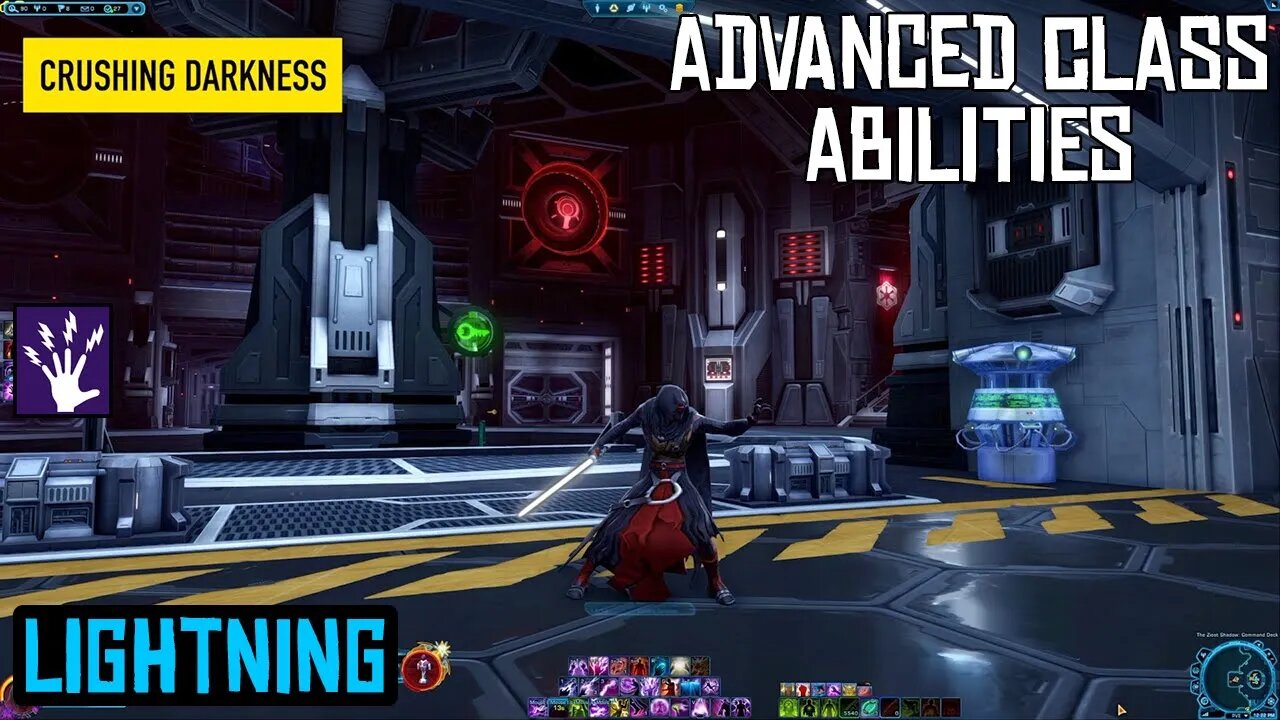 SWTOR: Showcasing the Lightning Sorcerer Advanced Class Abilities. Attacks, Buffs, Defense and Heals