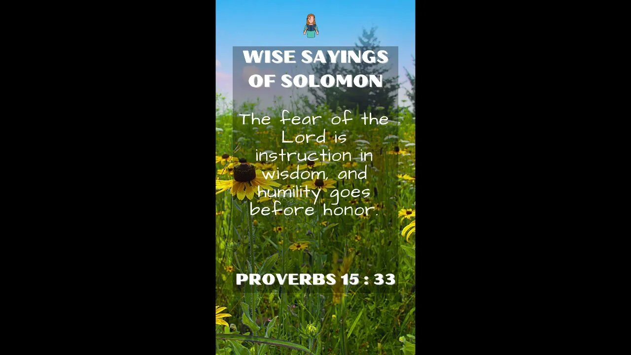 Proverbs 15:33 | NRSV Bible | Wise Sayings of Solomon