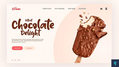 Ice Cream Web Landing Page Design In Adobe XD