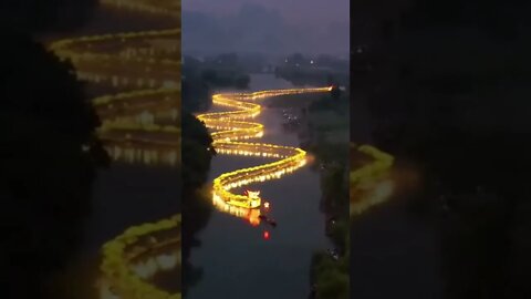 Illuminated dragon boat