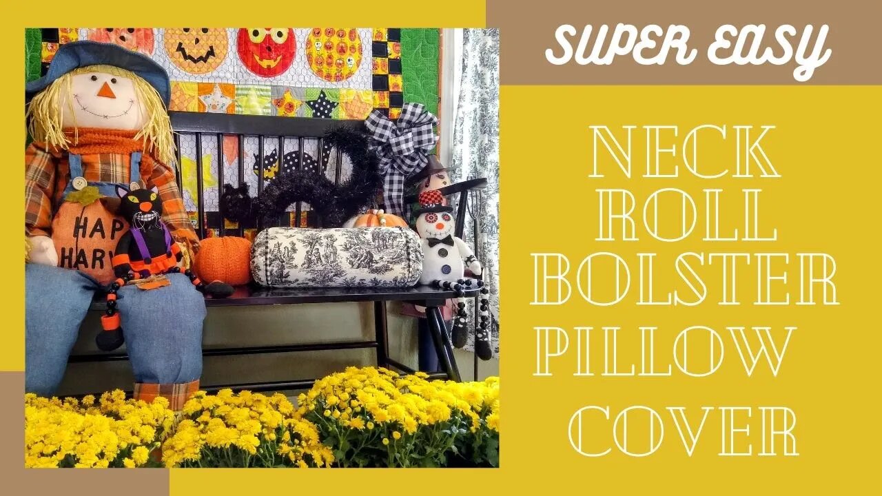 Super Easy Drawstring Neck Roll Bolster Cover #beginnerfriendly #scrappy #homesteading #sewing