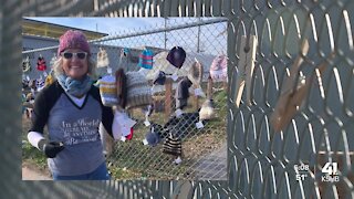 Cancer survivor gifts KC over 300 handmade hats and scarves