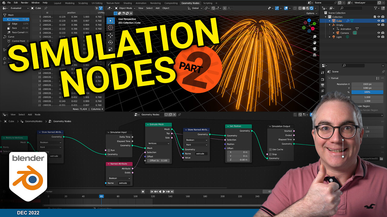 Geometry Simulation Nodes: Particle Trails / Blender Tutorial