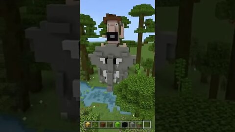 MINECRAFT: CONSTRUI UM BIOMA DE SELVA COM UM ELEFANTE!! #shorts