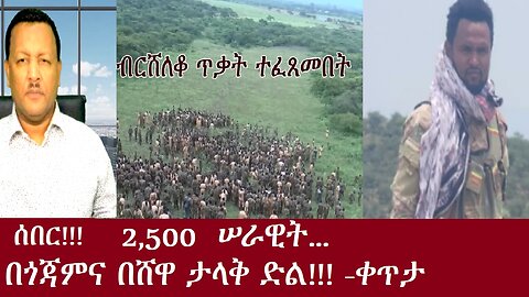 ሰበር! ሰበር! 2500 ሰራዊት እጅ ወደላይ!-በጎጃምና በሸዋ ታላቅ ድል!-ቀጥታ Dec,6,2024