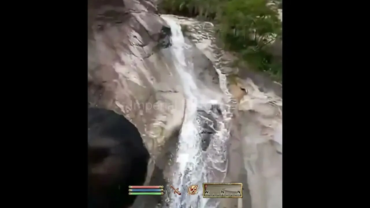 Eastern NPC Ragdolls Down Waterfall - Oblivion NPC